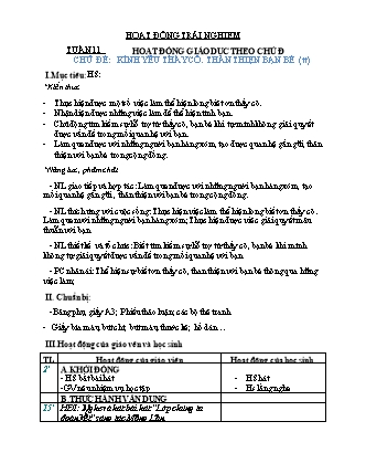 Giáo án Hoạt động trải nghiệm 2 - Tuần 11