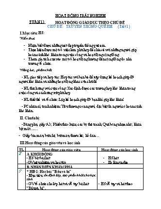 Giáo án Hoạt động trải nghiệm 2 - Tuần 13