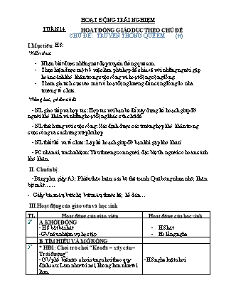 Giáo án Hoạt động trải nghiệm 2 - Tuần 14