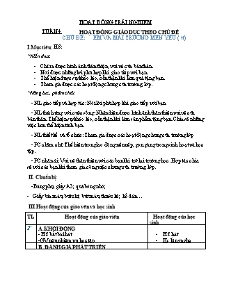 Giáo án Hoạt động trải nghiệm 2 - Tuần 4