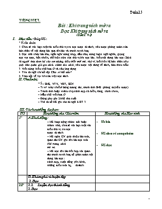 Giáo án Tiếng Việt Lớp 2 - Sách Chân trời sáng tạo - Tuần 15