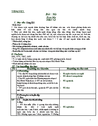 Giáo án Tiếng Việt Lớp 2 - Sách Chân trời sáng tạo - Tuần 6