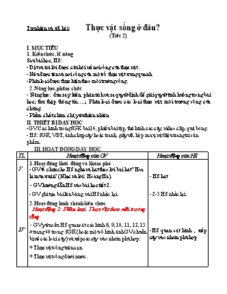 Giáo án Tự nhiên và Xã hội 2 - Sách Chân trời sáng tạo - Tuần 15