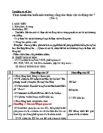 Giáo án Tự nhiên và Xã hội 2 - Sách Chân trời sáng tạo - Tuần 18