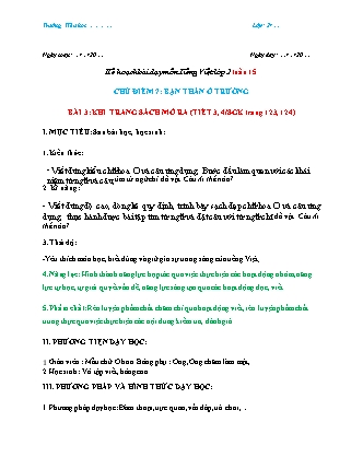 Kế hoạch bài dạy môn Tiếng Việt Lớp 2 (Chân trời sáng tạo) - Tuần 14, Bài 3: Khi trang sách mở ra (Tiết 3+4)