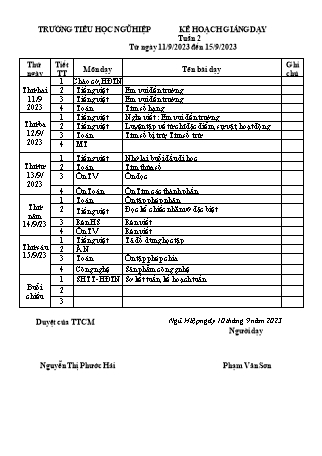 Giáo án điện tử Lớp 3 (Chân trời sáng tạo) - Tuần 2 - Năm học 2023-2024 - Phạm Văn Sơn