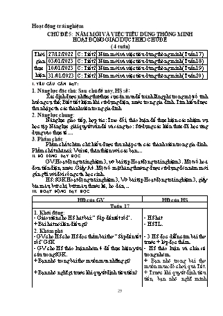 Giáo án Hoạt động trải nghiệm 3 (Chân trời sáng tạo) - Chủ đề 5: Năm mới và việc tiêu dùng thông minh - Năm học 2022-2023