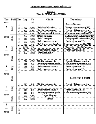 Giáo án Mĩ thuật 3 (Chân trời sáng tạo) - Tuần 3 - Năm học 2023-2024