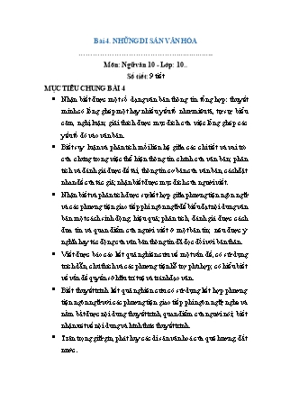 Giáo án Ngữ văn 10 (Chân trời sáng tạo) - Bài 4: Những di sản văn hóa