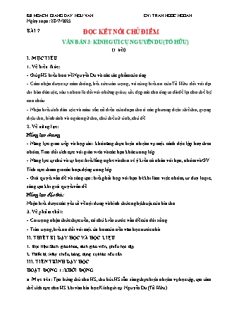 Giáo án Ngữ văn 11 (Chân trời sáng tạo) - Bài 7: Những điều trông thấy - Trần Ngọc Ngoan